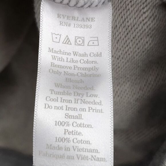 Everlane Sweater Womens Small Gray 100% Human Hoodie Pullover Sweatshirt Cotton - Picture 4 of 7